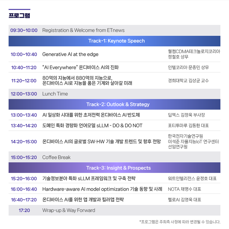 인공지능 전환(AX) & 온디바이스AI 대전망 슈퍼 서밋 2024